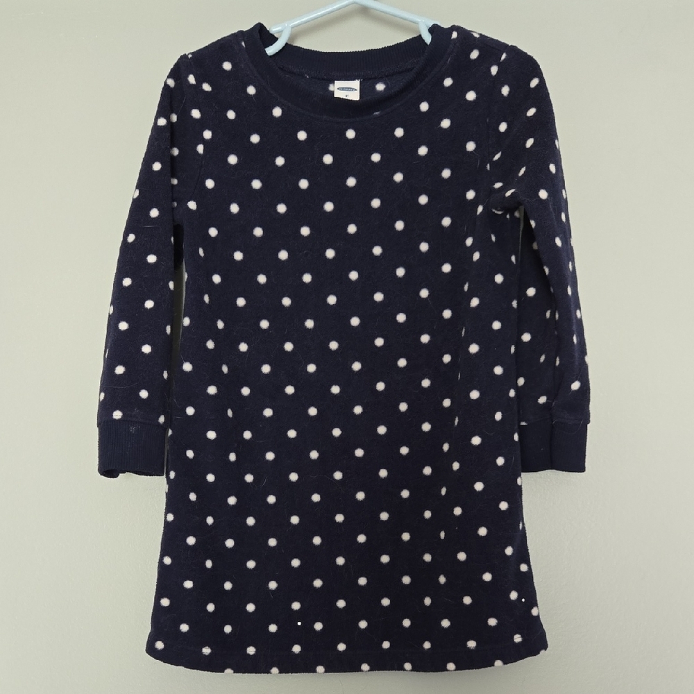 Old Navy Navy Blue Polka Dot Kids Nightgown